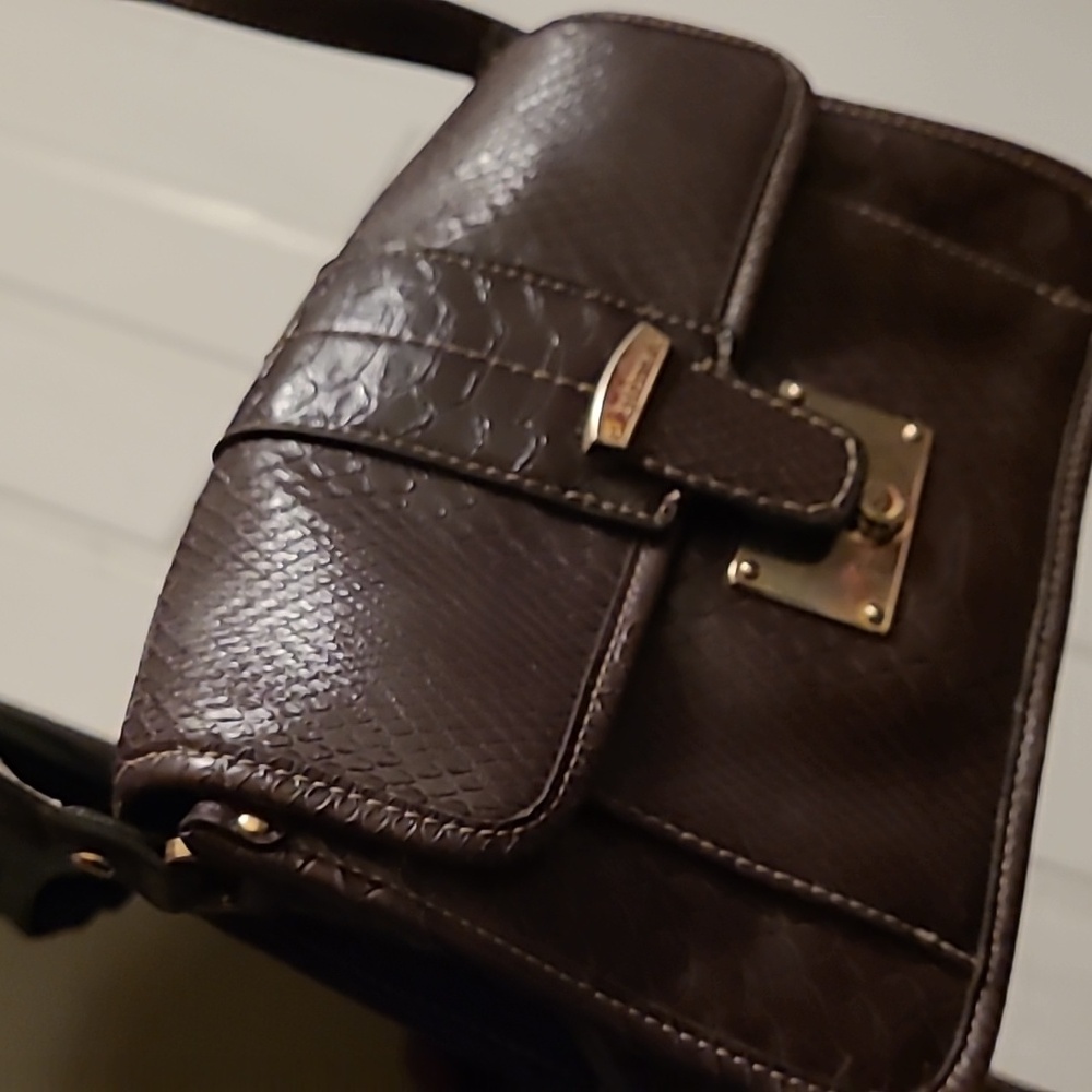 Y2K Liz Claiborne Brown Snakeskin Purse